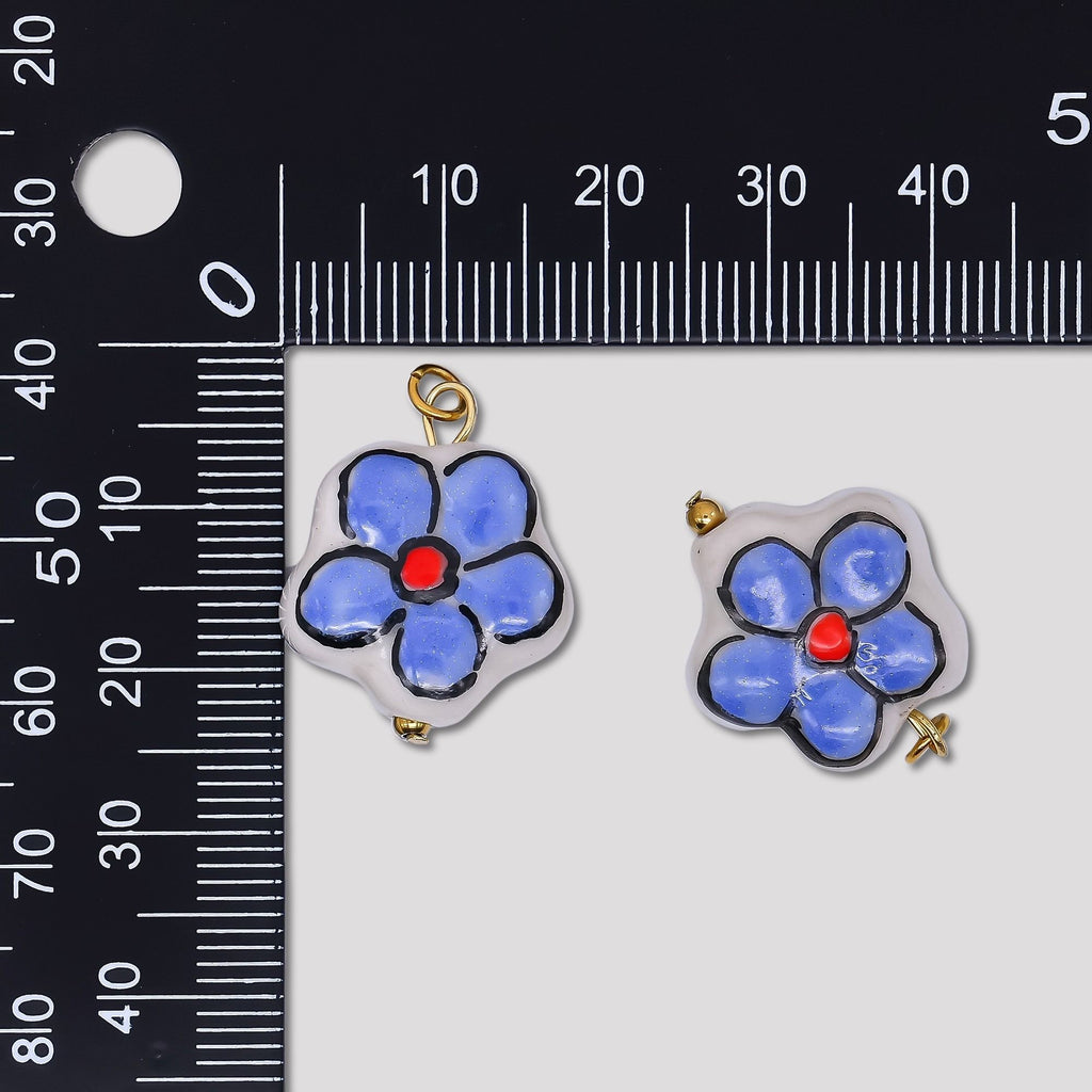 Launch Promo: 24K Gold PVD Stainless Steel Purple Ceramic Blooming Flower Charm | Sold Each