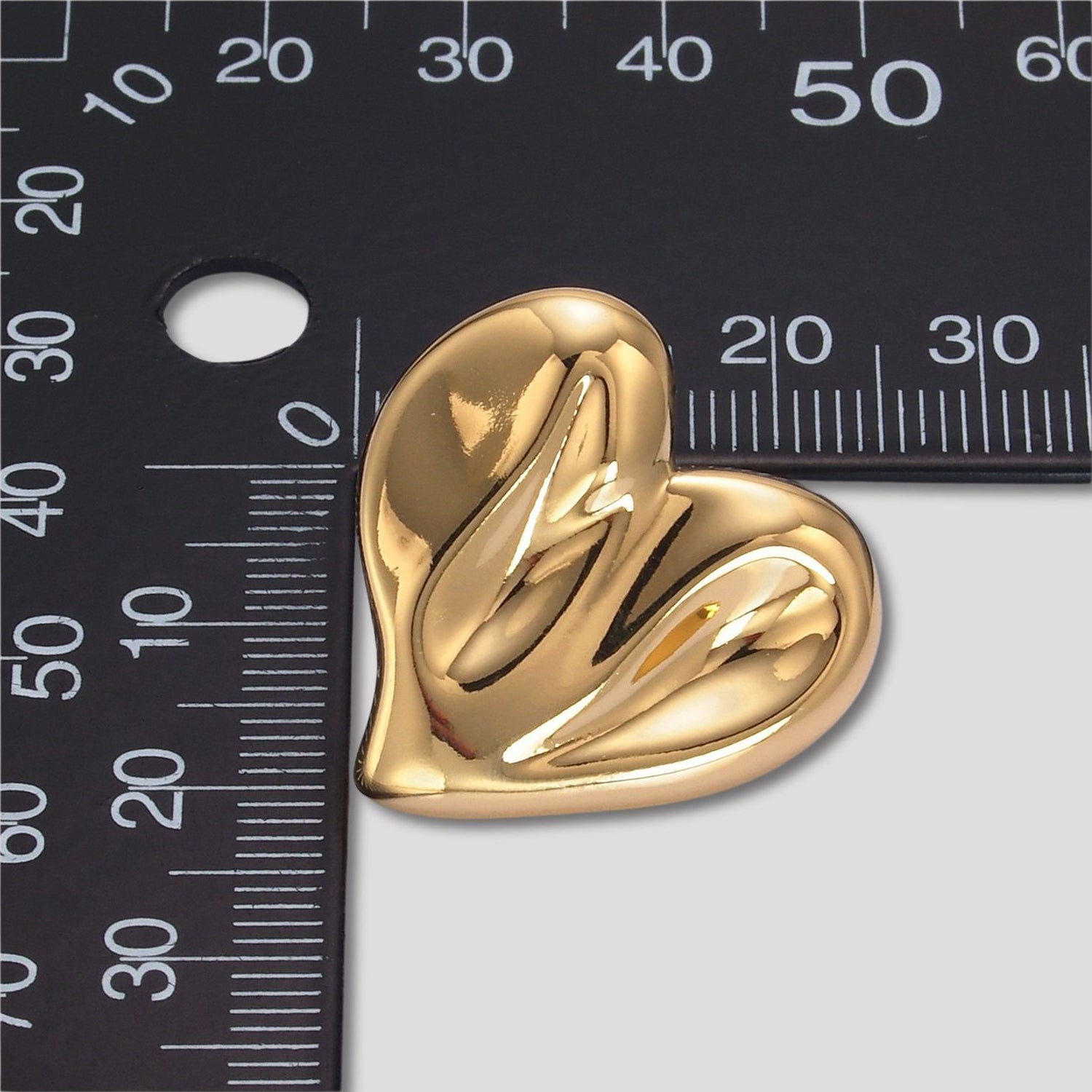 24K Gold Plated Hammered Puffy Heart Stud Earring in Gold & Silver