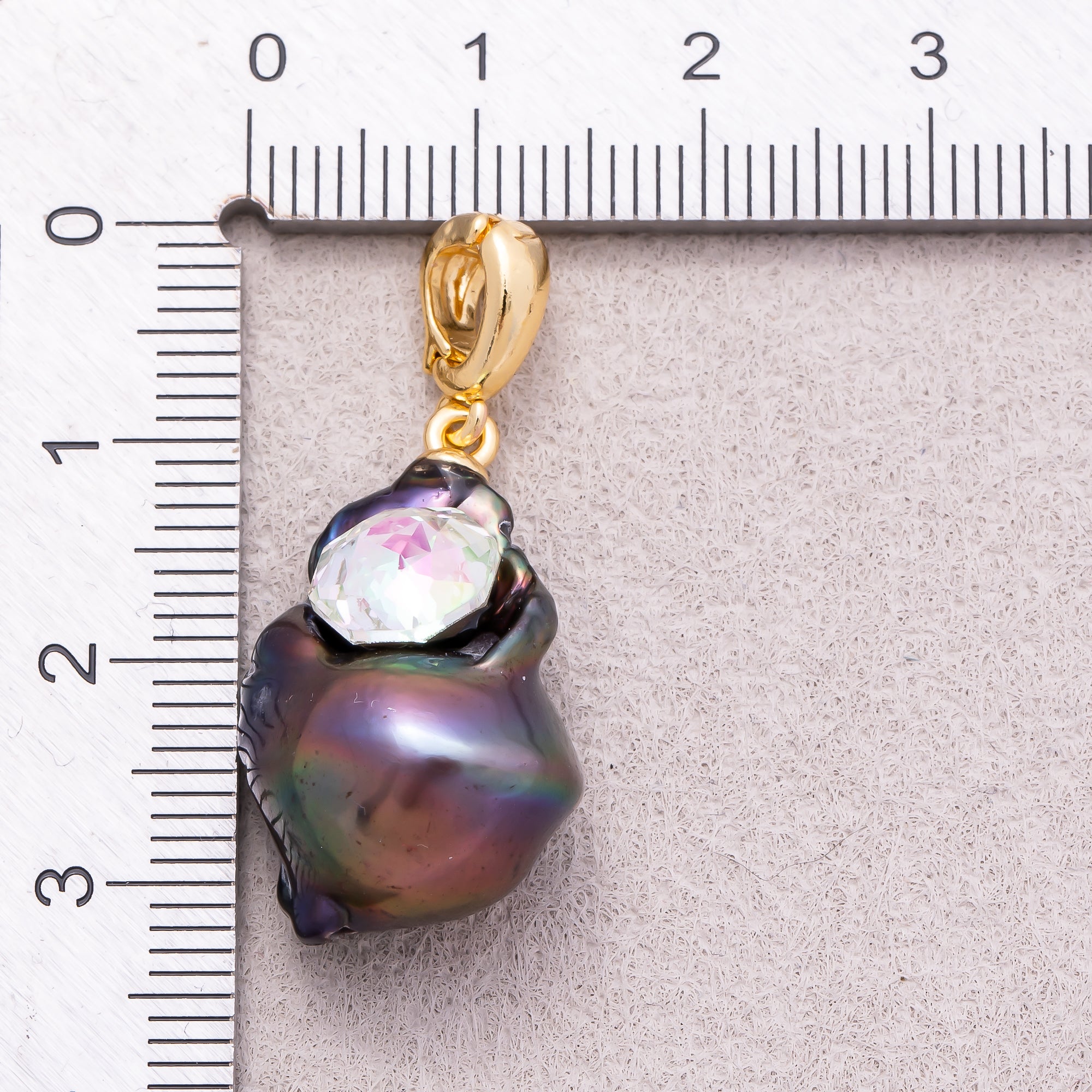 18K Gold Plated Baroque Iridescent Purple Freshwater Pearl Conch Shell Pendant - Sold Each