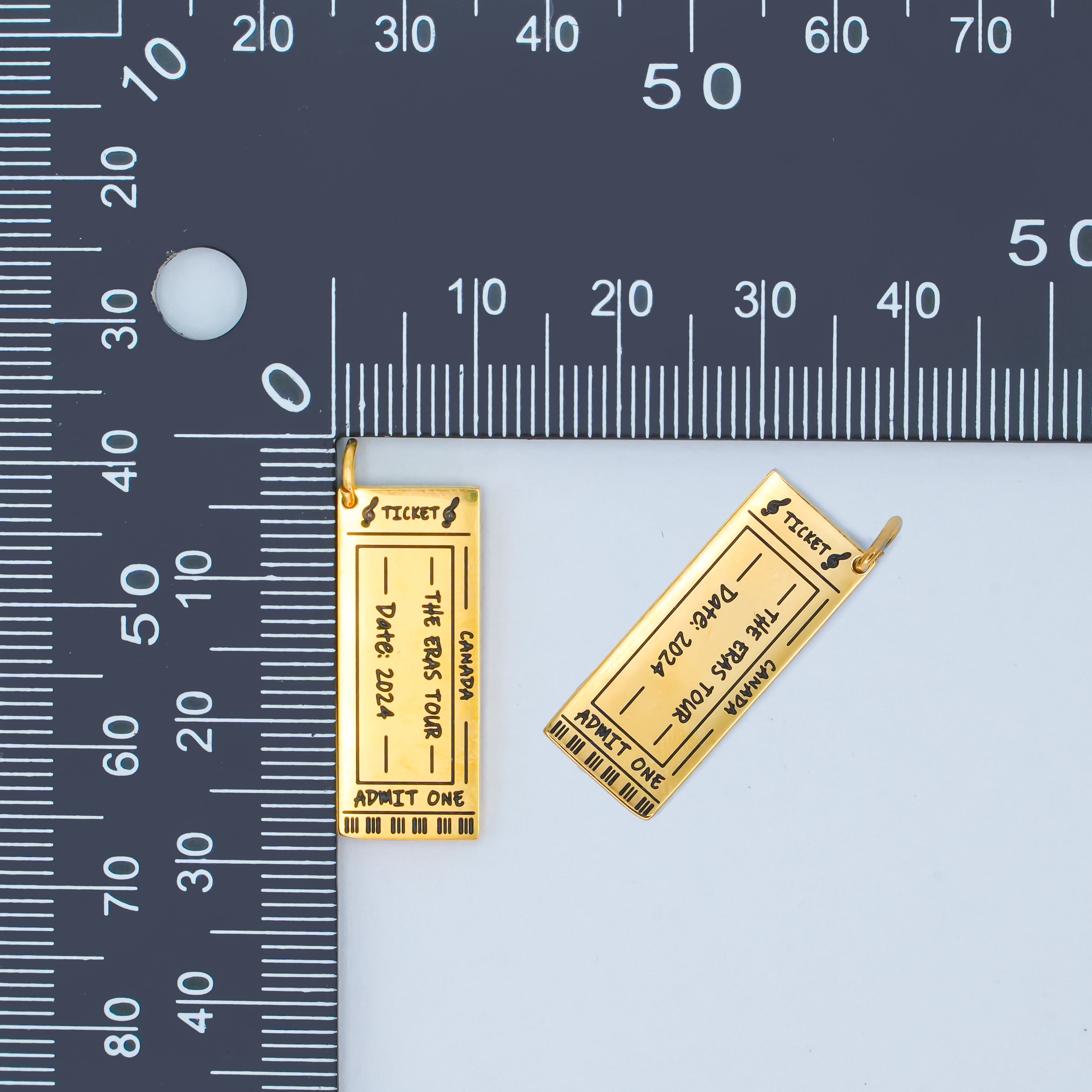 Launch Promo: 24K Gold PVD Stainless Steel Ticket Concert Tour Charm | Sold Each