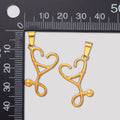 Launch Promo: 24K Gold PVD Stainless Steel Love Heart Stethoscope Pendant | Sold Each