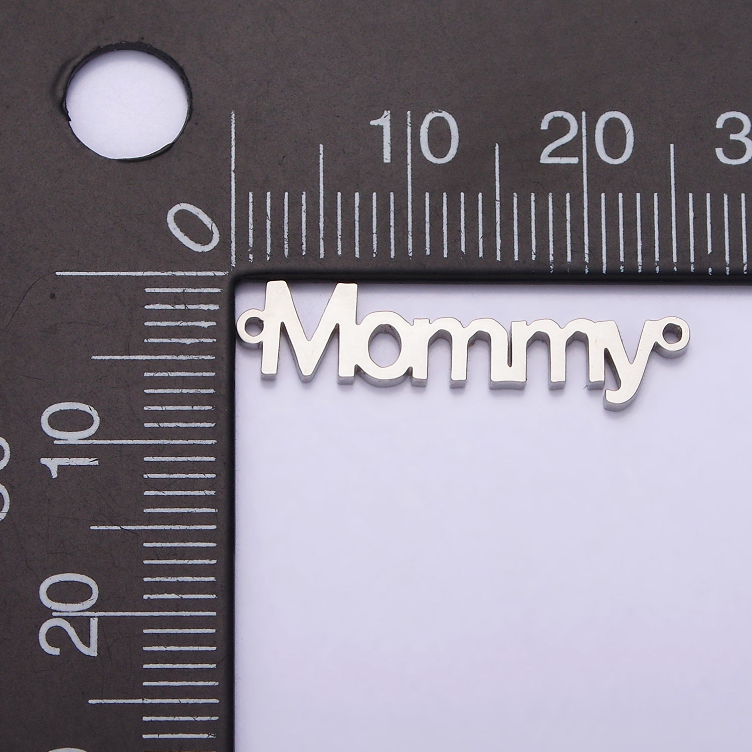 Launch Promo: 14K Gold PVD Stainless Steel Minimalist Mommy Lettering Connector | Sold Each