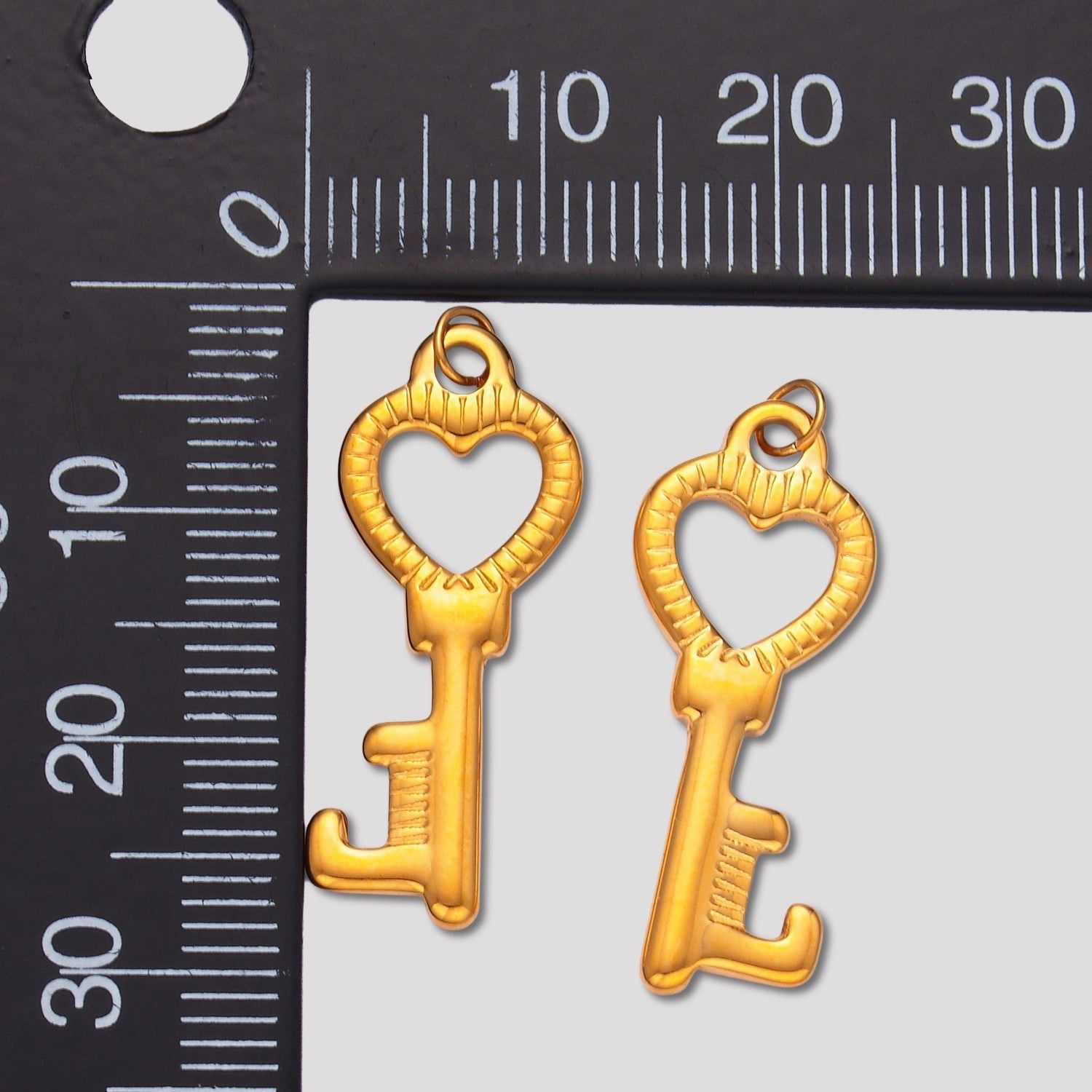 Launch Promo: 24K Gold PVD Stainless Steel Vintage Golden Love Heart Key Pendant | Sold Each