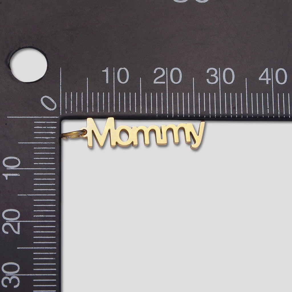 Launch Promo: 14K Gold PVD Stainless Steel Minimalist Mommy Lettering Pendant | Sold Each