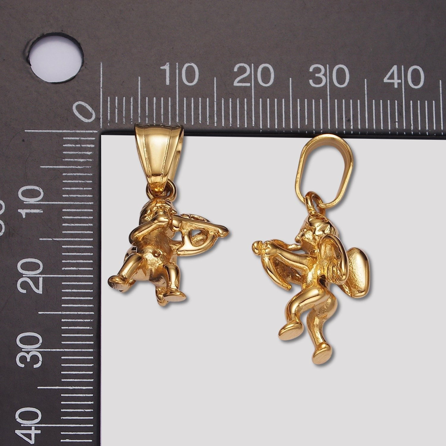 Launch Promo: 14K Gold PVD Stainless Steel Classic Cupid Baby Angel Pendant | Sold Each