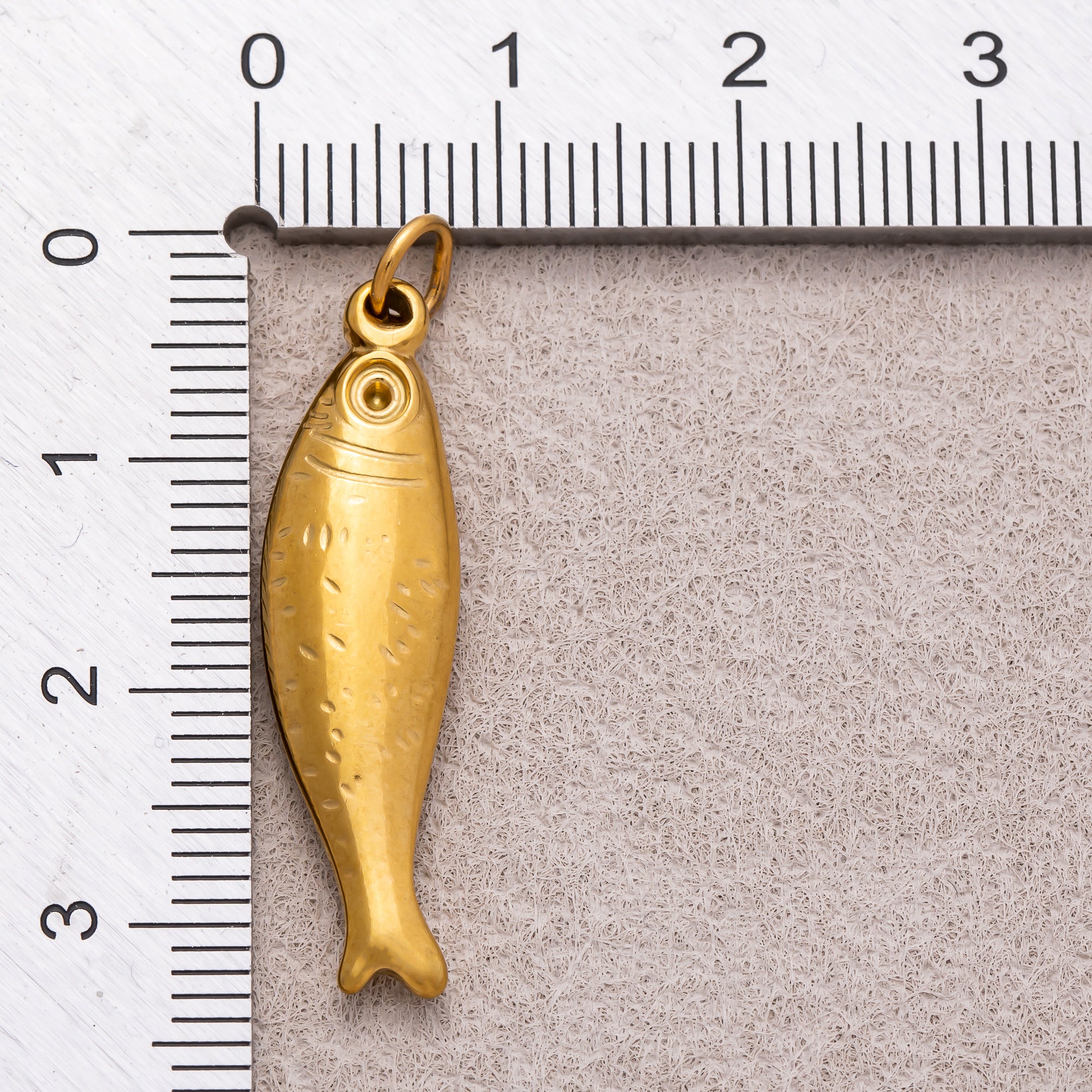 Gold PVD Stainless Steel Minimalist Ocean Fish Charm