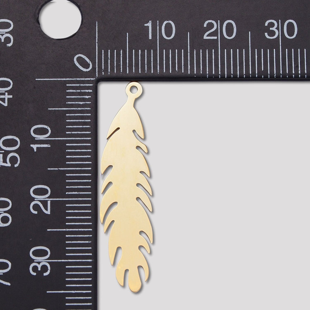 Launch Promo: 24K Gold PVD Stainless Steel Classic Feather Pendant in Gold & Silver | Sold Each