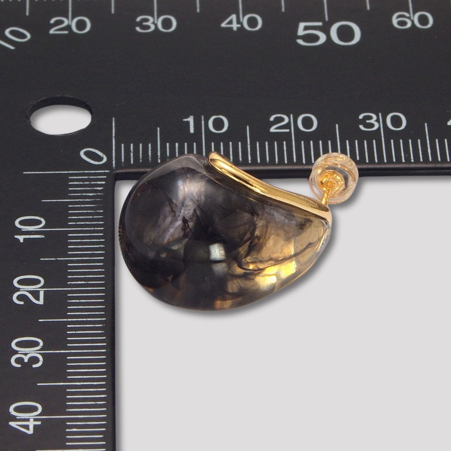Launch Promo: 24K Gold PVD Stainless Steel Marble Acrylic Resin Teardrop Stud Earring | Sold Each
