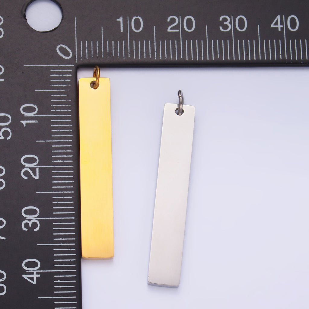 Launch Promo: 24K Gold PVD Stainless Steel Minimalist Rectangular Bar Charm | Sold Each