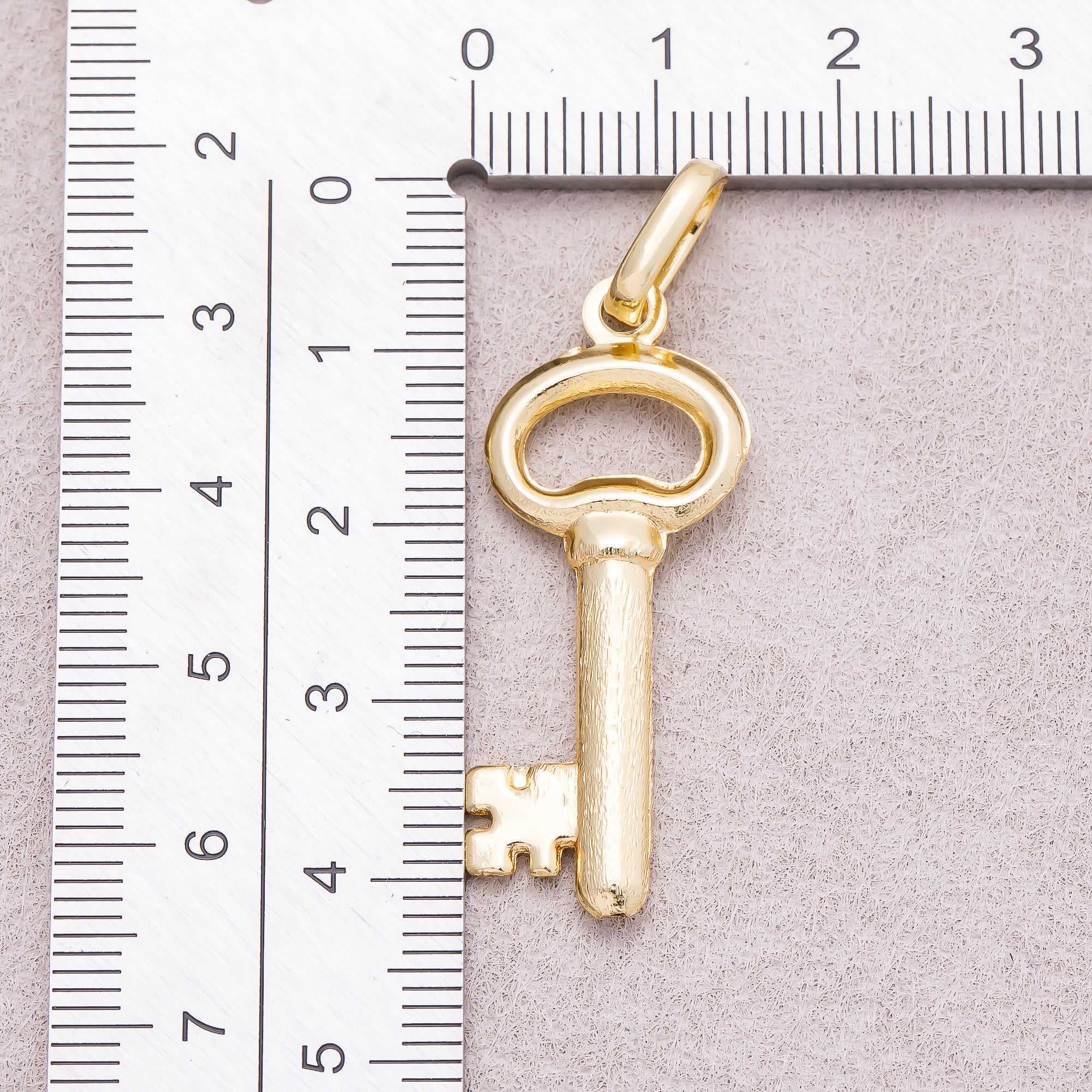 16K Gold Plated Plain Lucky Key Pendant - Sold Each