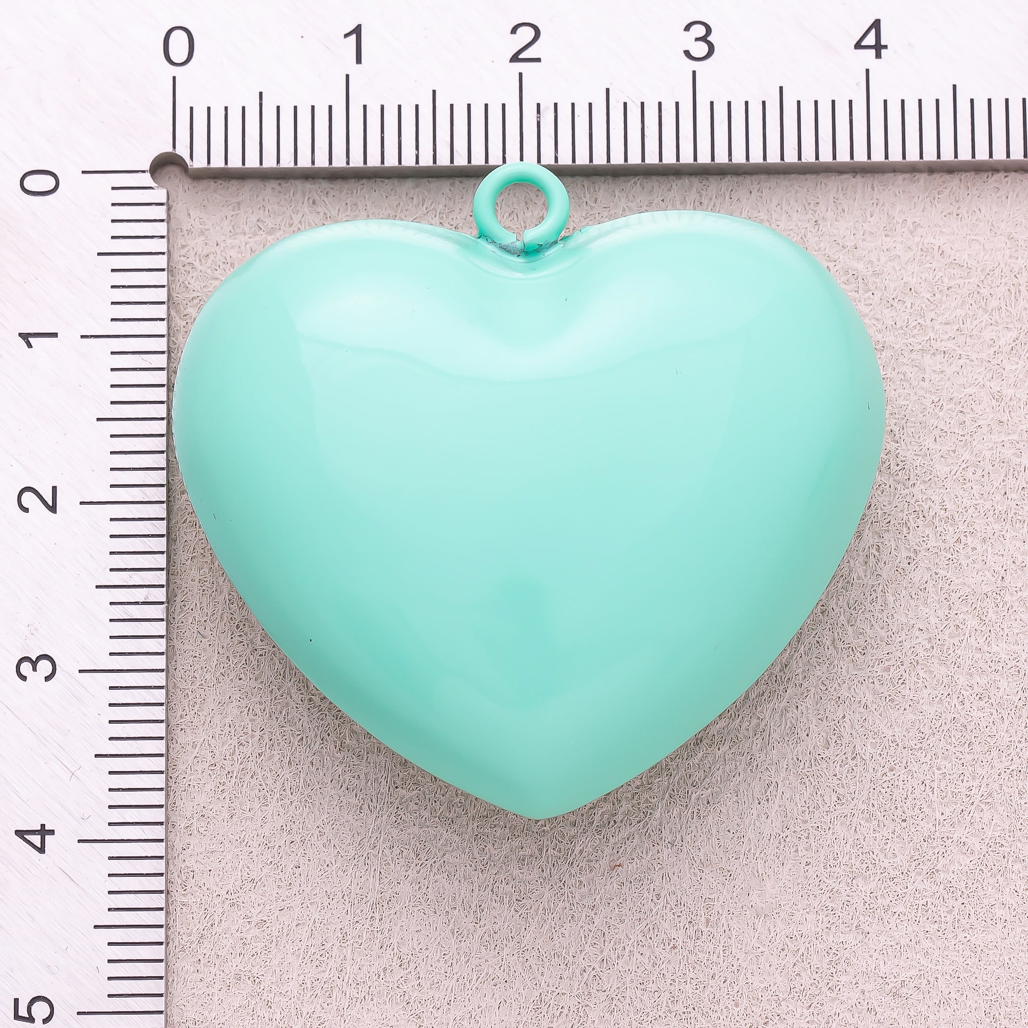 16K Gold Plated Turquoise Chubby Love Heart Charm - Sold Each