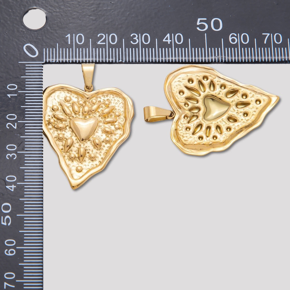 Launch Promo: 18K Gold PVD Stainless Steel Molten Heart Sunburst Pendant | Sold Each