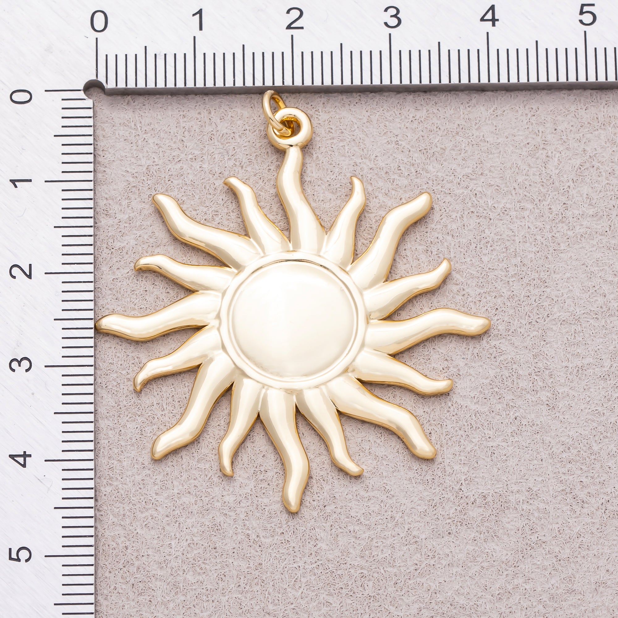 Gold PVD Stainless Steel Minimalist Celestial Sunburst Charm