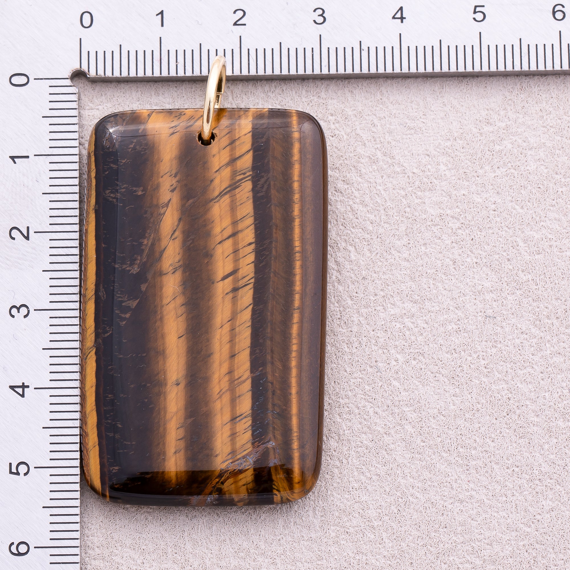 18K Gold Plated Multicolor Natural Gemstone Rectangular Pendant - Sold Each