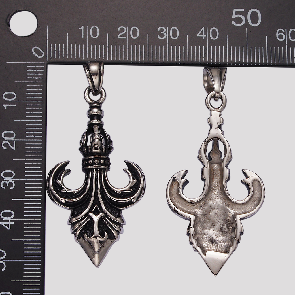 Launch Promo: Stainless Steel Vintage Knight's Fleur-de-lis Spear Pendant | Sold Each