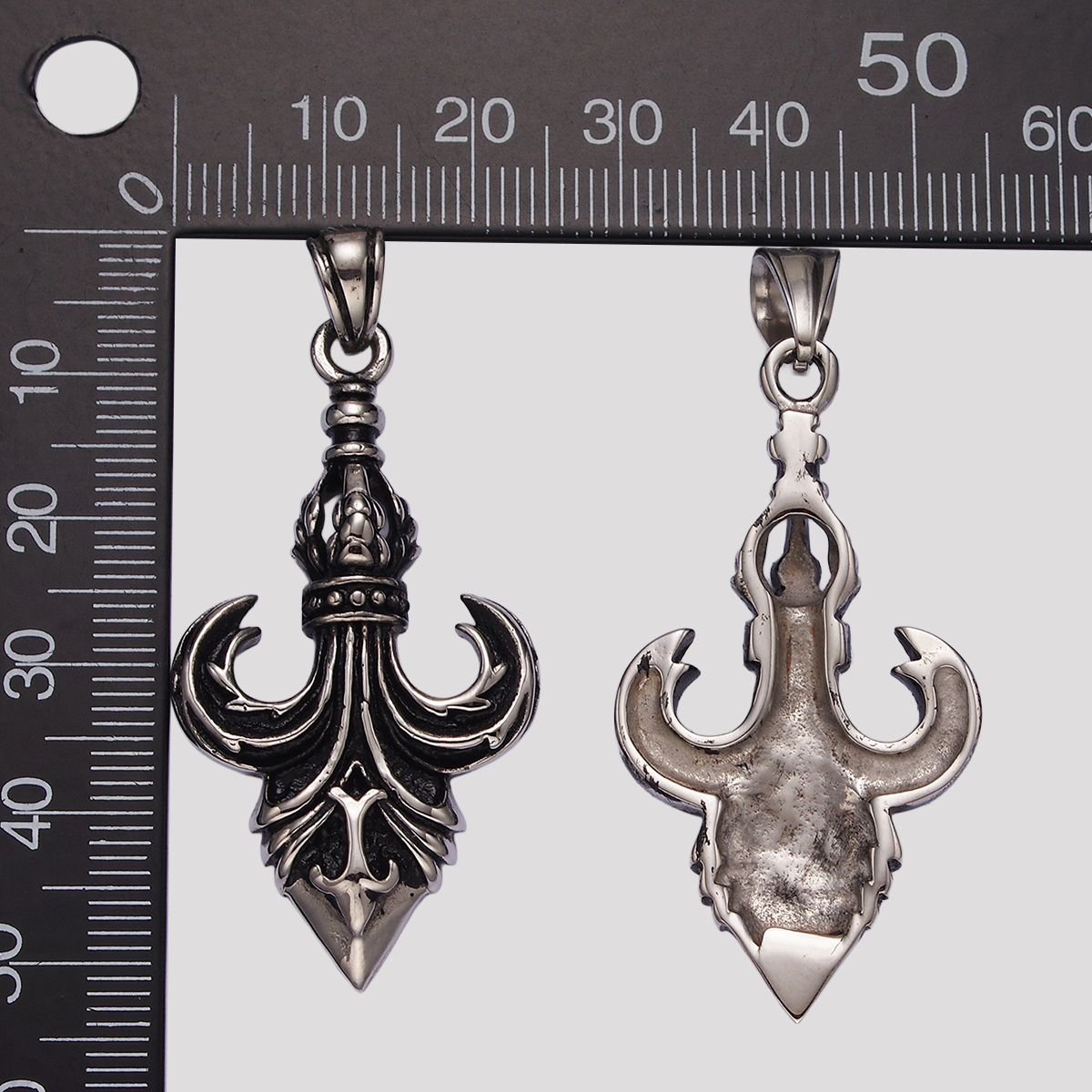 Launch Promo: Stainless Steel Vintage Knight's Fleur-de-lis Spear Pendant | Sold Each