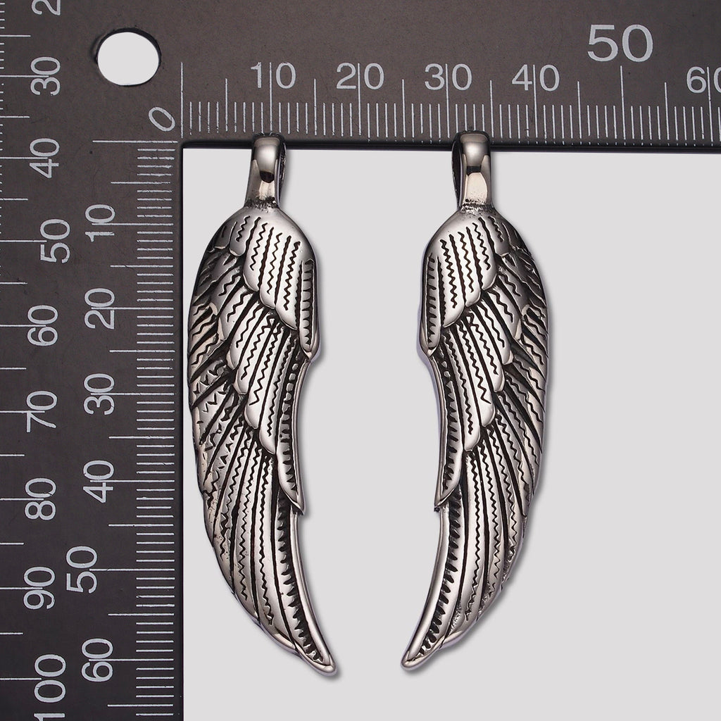 Launch Promo: Stainless Steel Antique Angel Wing Feather Pendant | Sold Each