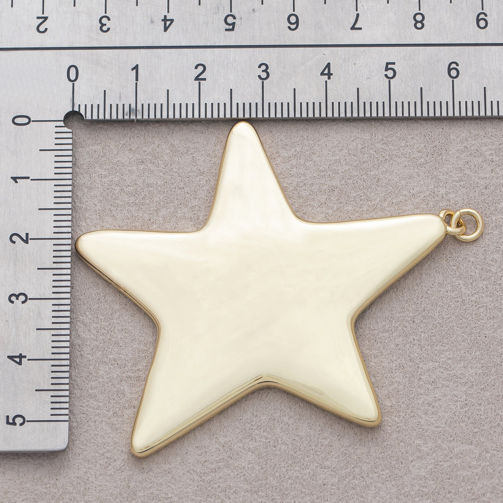 16K Gold Plated Plain Celestial Star Pendant - Sold Each