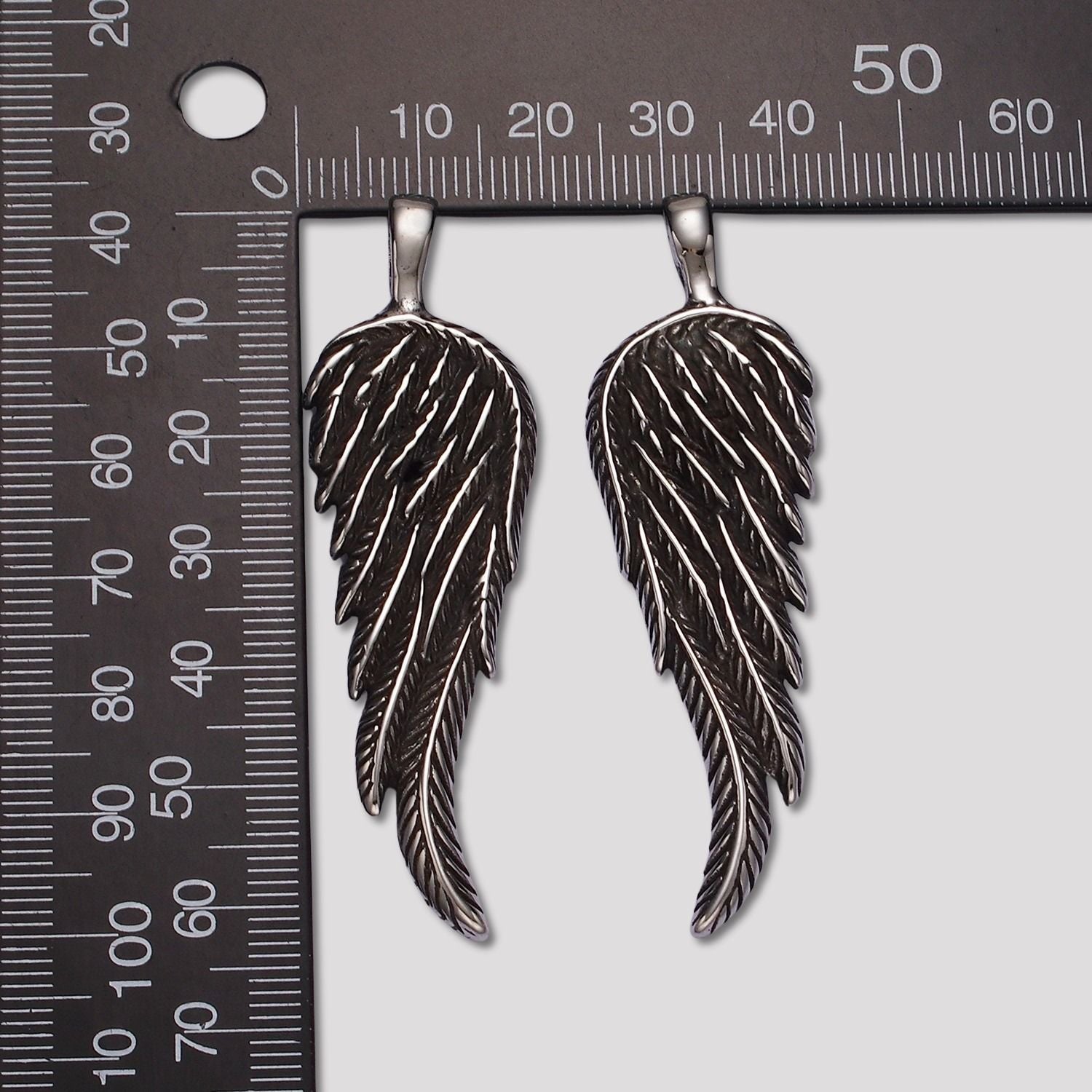 Launch Promo: Stainless Steel Black Half Angel Wing Pendant | Sold Each
