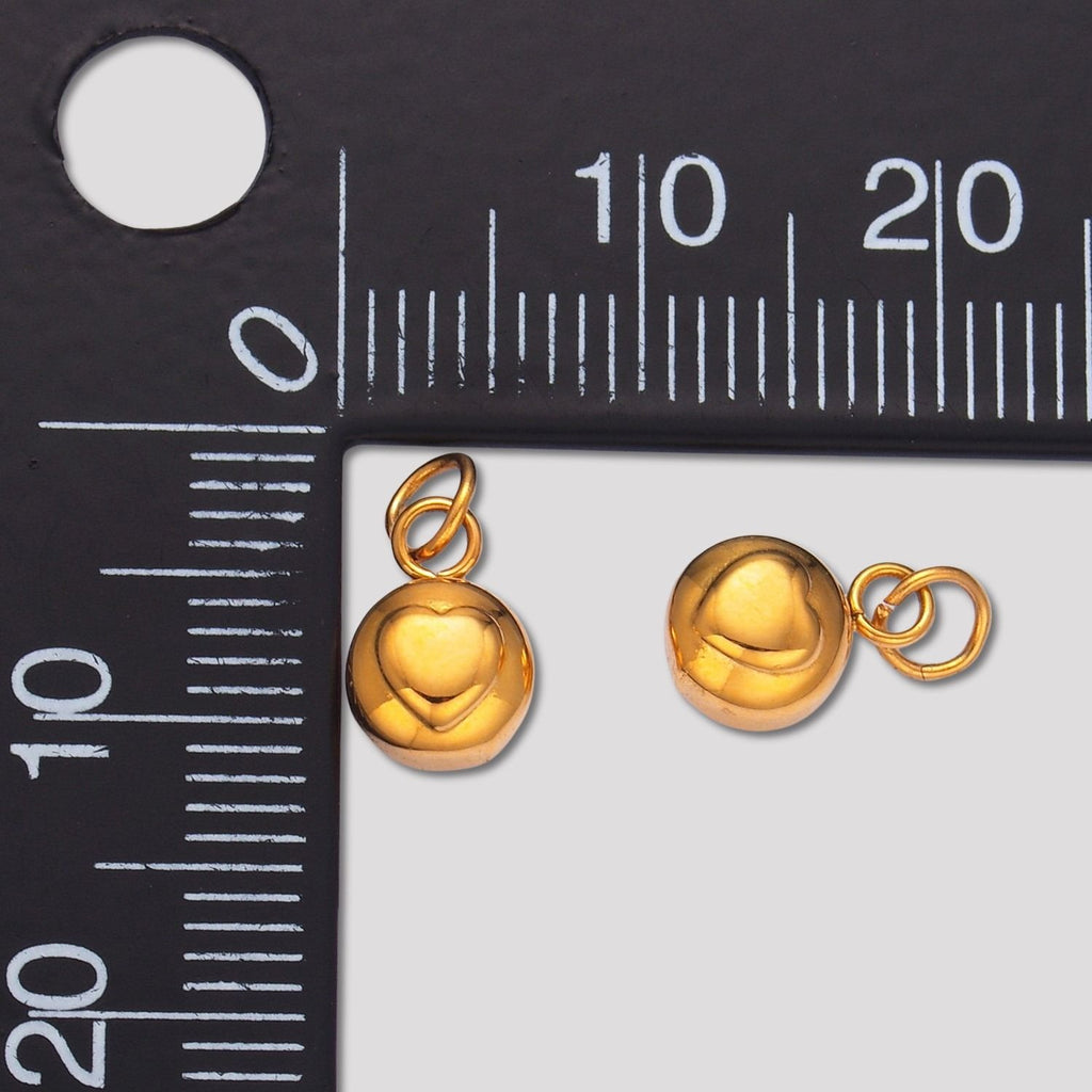 Launch Promo: 24K Gold PVD Stainless Steel Heart Round Ball Charm | Sold Each