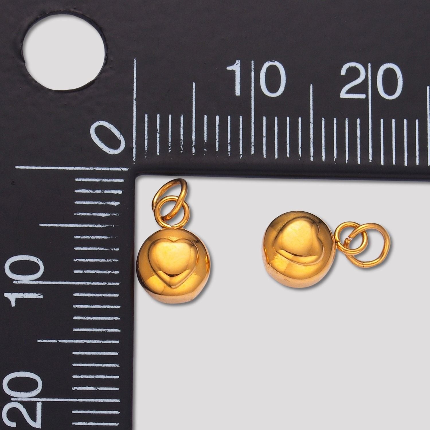 Launch Promo: 24K Gold PVD Stainless Steel Heart Round Ball Charm | Sold Each