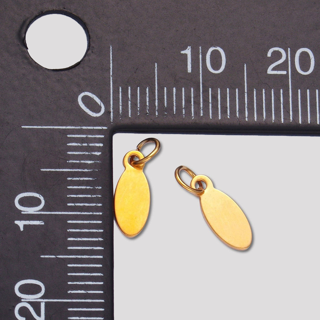 Launch Promo: (10pcs) 24K Gold PVD Stainless Steel Mini Geometric Oval Tag Charm | Sold Each