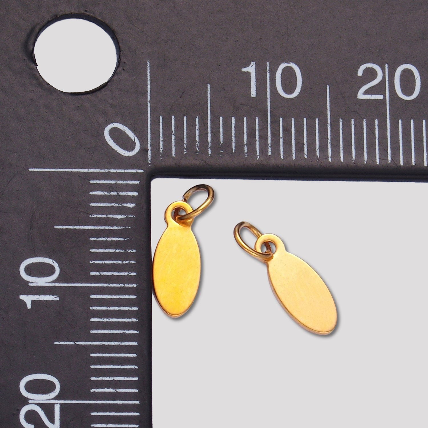 Launch Promo: (10pcs) 24K Gold PVD Stainless Steel Mini Geometric Oval Tag Charm | Sold Each