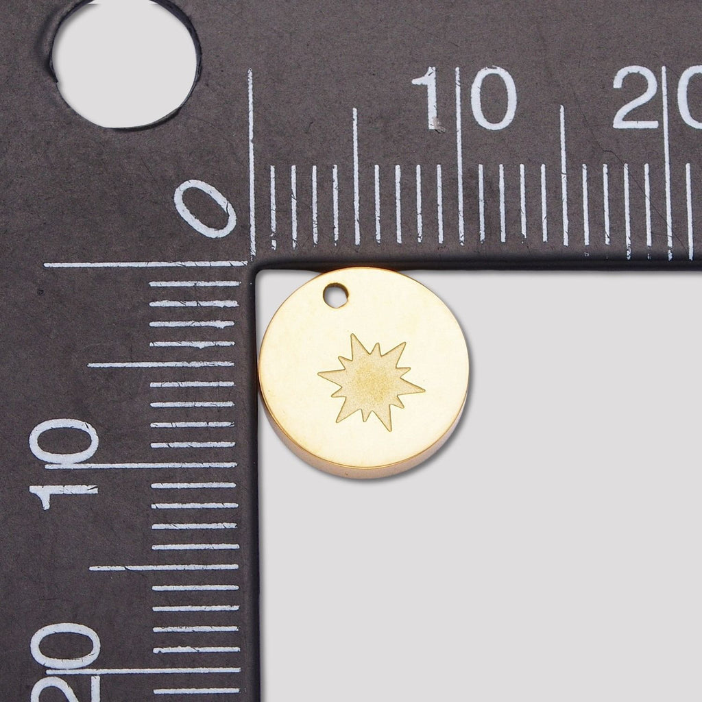 Launch Promo: 24K Gold PVD Stainless Steel Mini Sunburst Coin Charm in Gold & Silver | Sold Each