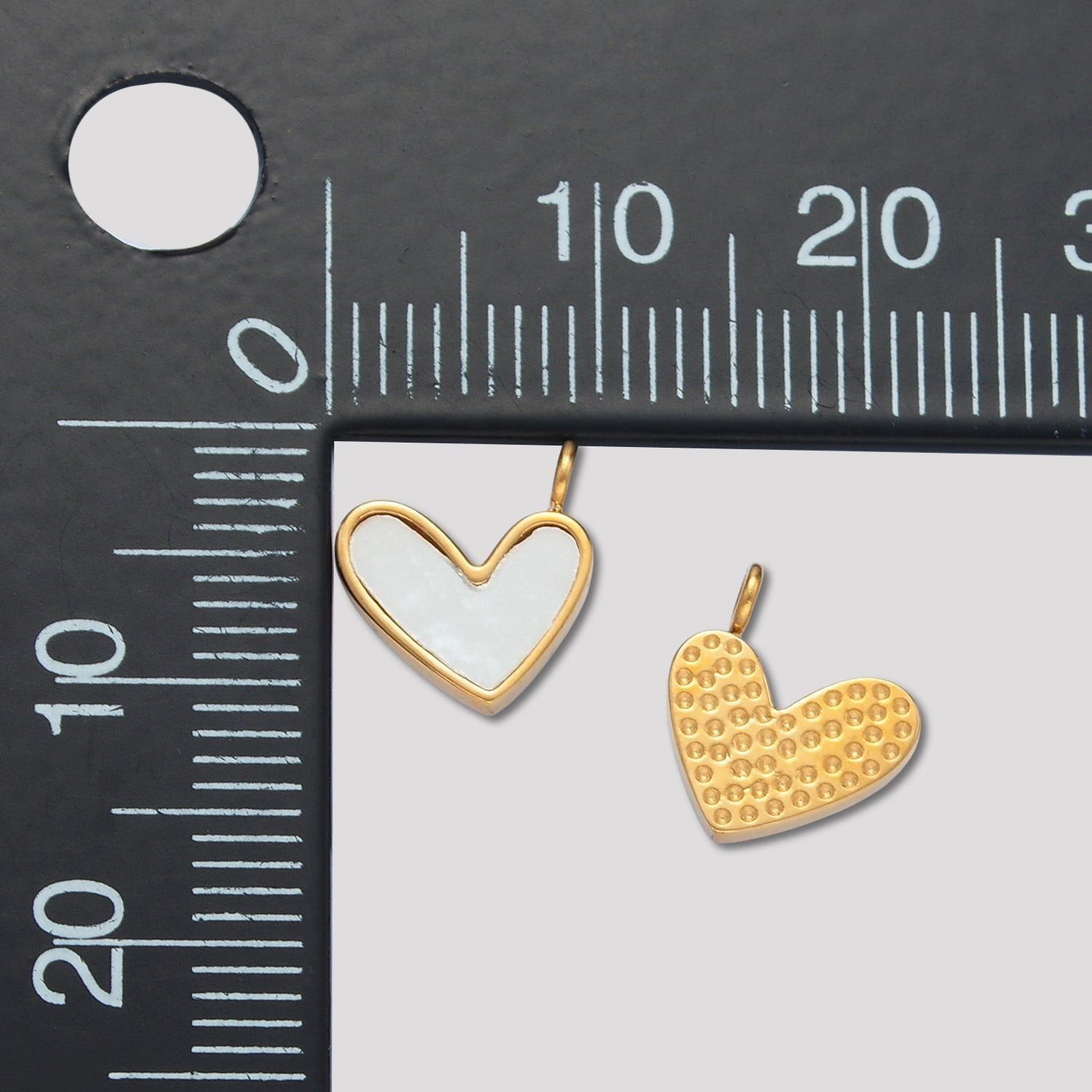 Launch Promo: 24K Gold PVD Stainless Steel Mother of Pearl Irregular Love Heart Charm | Sold Each