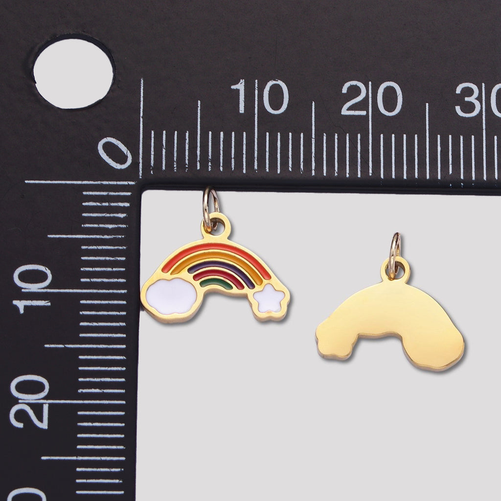Launch Promo: 24K Gold PVD Stainless Steel Rainbow Enamel Mini Charm | Sold Each