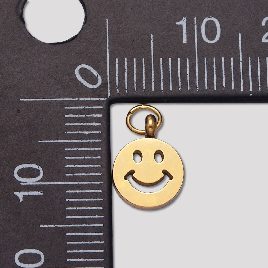 Launch Promo: 14K Gold PVD Stainless Steel Mini Smiley Face Charm | Sold Each