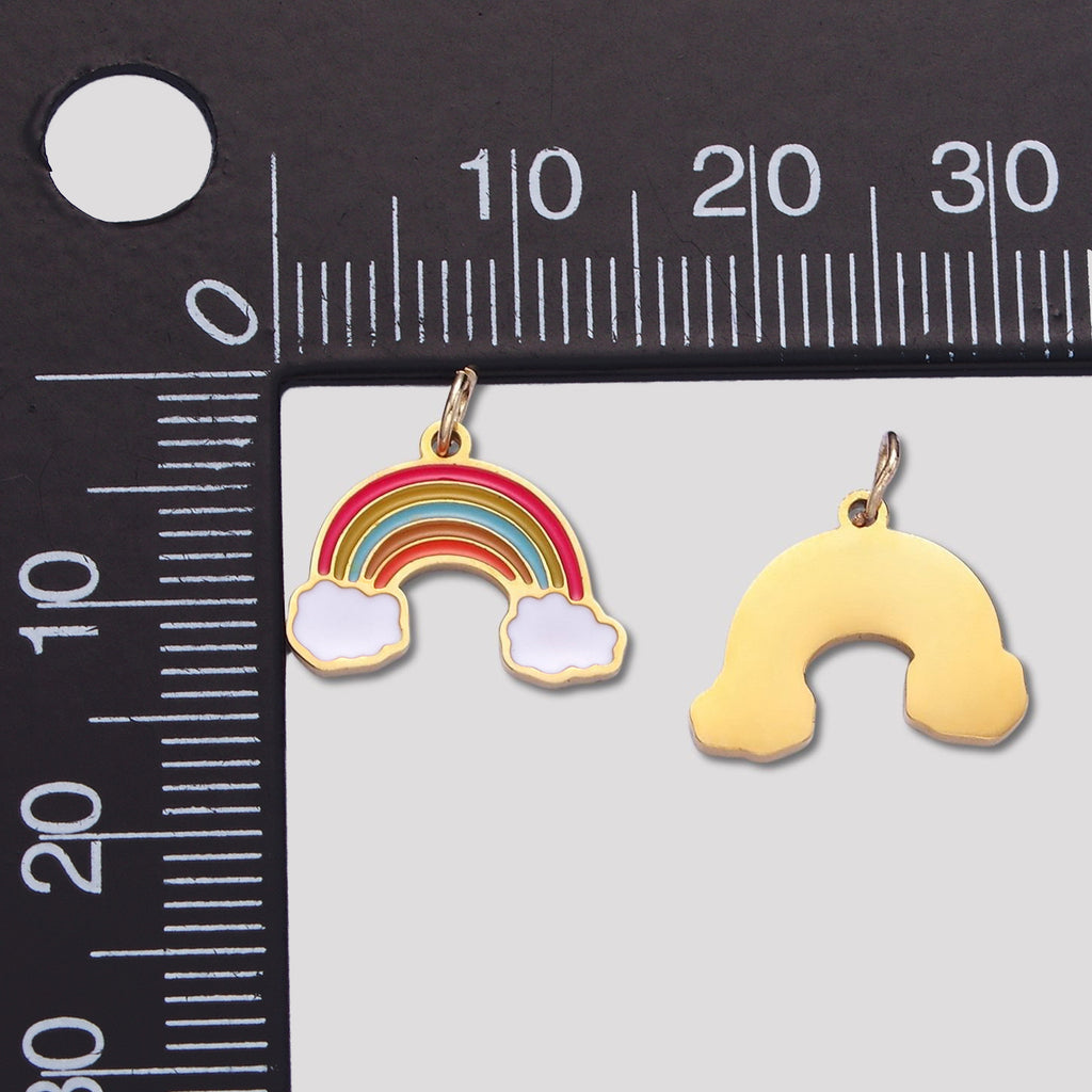 Launch Promo: 24K Gold PVD Stainless Steel Colorful Rainbow Enamel Charm | Sold Each