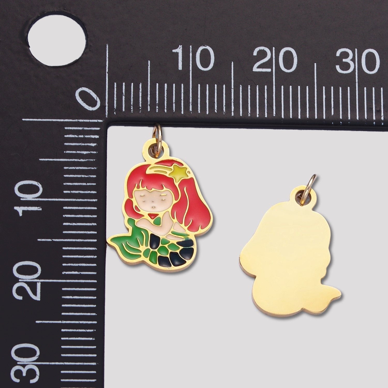 Launch Promo: 24K Gold PVD Stainless Steel Little Mermaid Ocean Enamel Charm | Sold Each