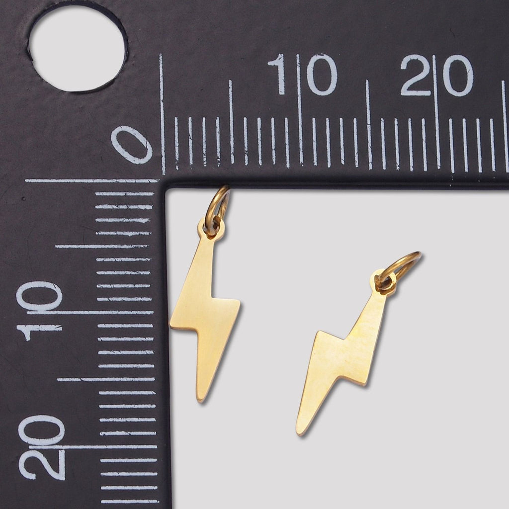 Launch Promo: 14K Gold PVD Stainless Steel Plain Lightning Bolt Charm | Sold Each
