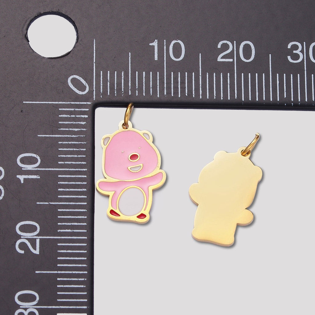 Launch Promo: 14K Gold PVD Stainless Steel Pink Beaver Enamel Animal Charm | Sold Each