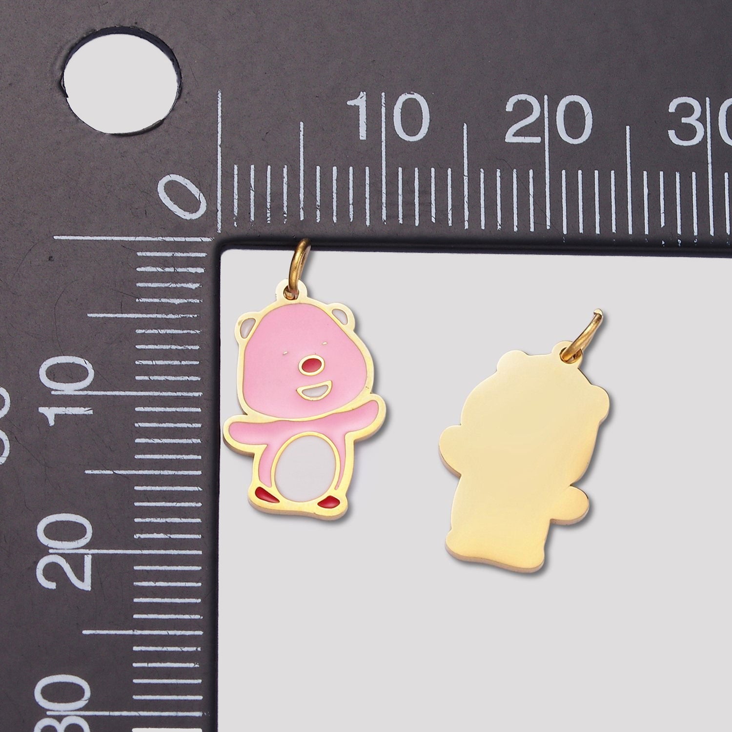 Launch Promo: 14K Gold PVD Stainless Steel Pink Beaver Enamel Animal Charm | Sold Each