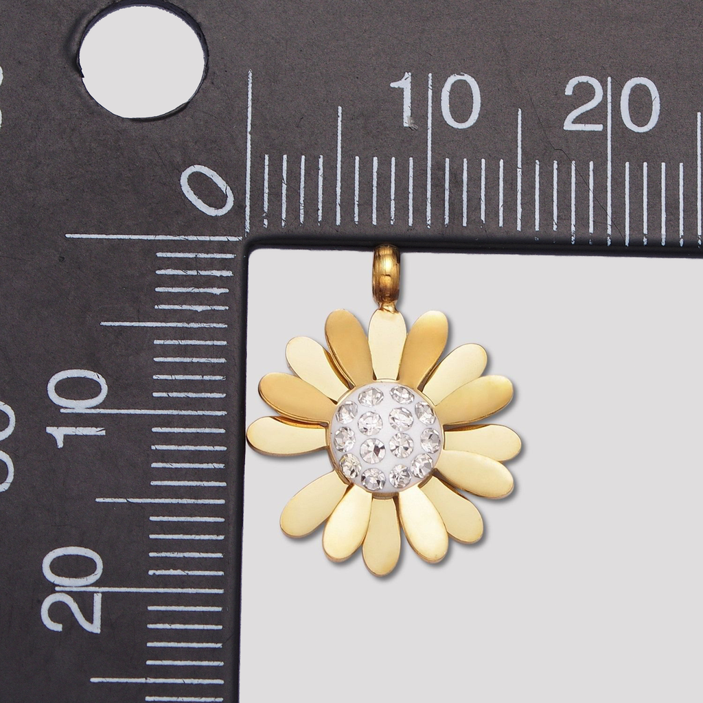 Launch Promo: 24K Gold PVD Stainless Steel Blooming Sunflower Charm in Gold & Silver | Sold Each