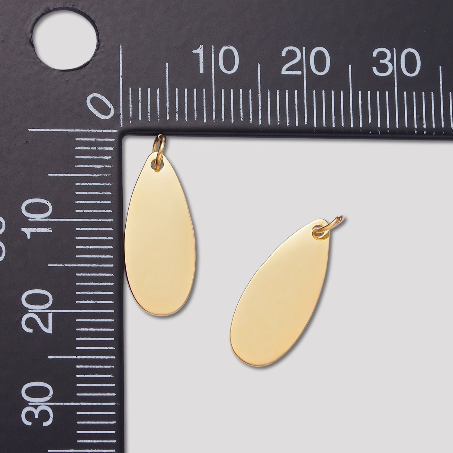 Launch Promo: 14K Gold PVD Stainless Steel Plain Teardrop Tag Charm | Sold Each