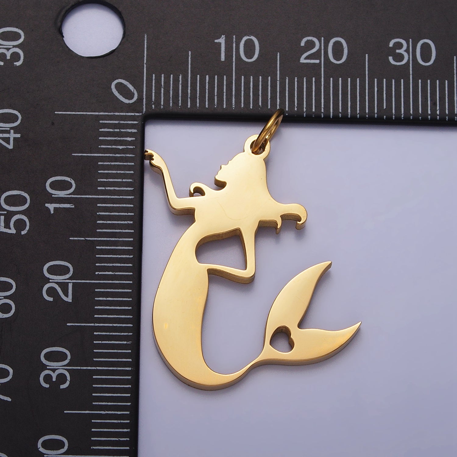 Launch Promo: 24K Gold PVD Stainless Steel Ocean Mermaid Silhouette Charm | Sold Each