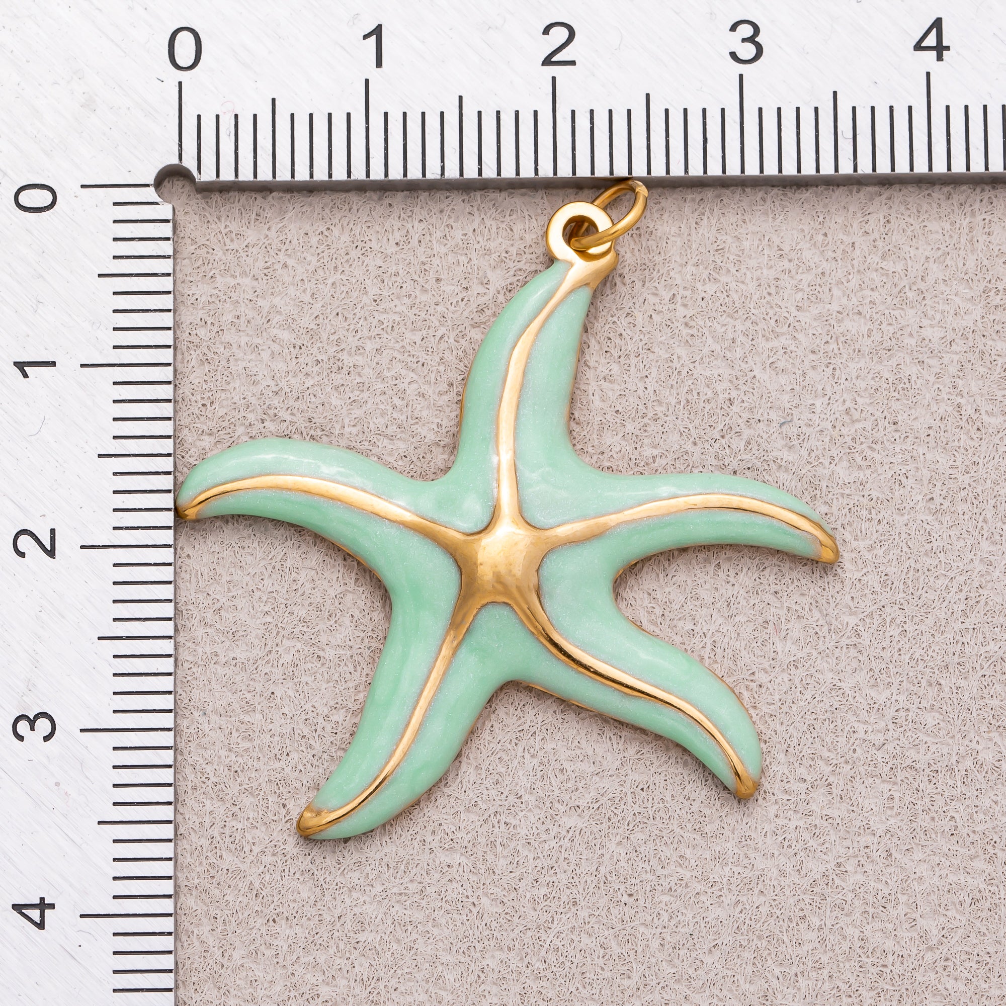 Gold PVD Stainless Steel Pastel Ocean Starfish Charm