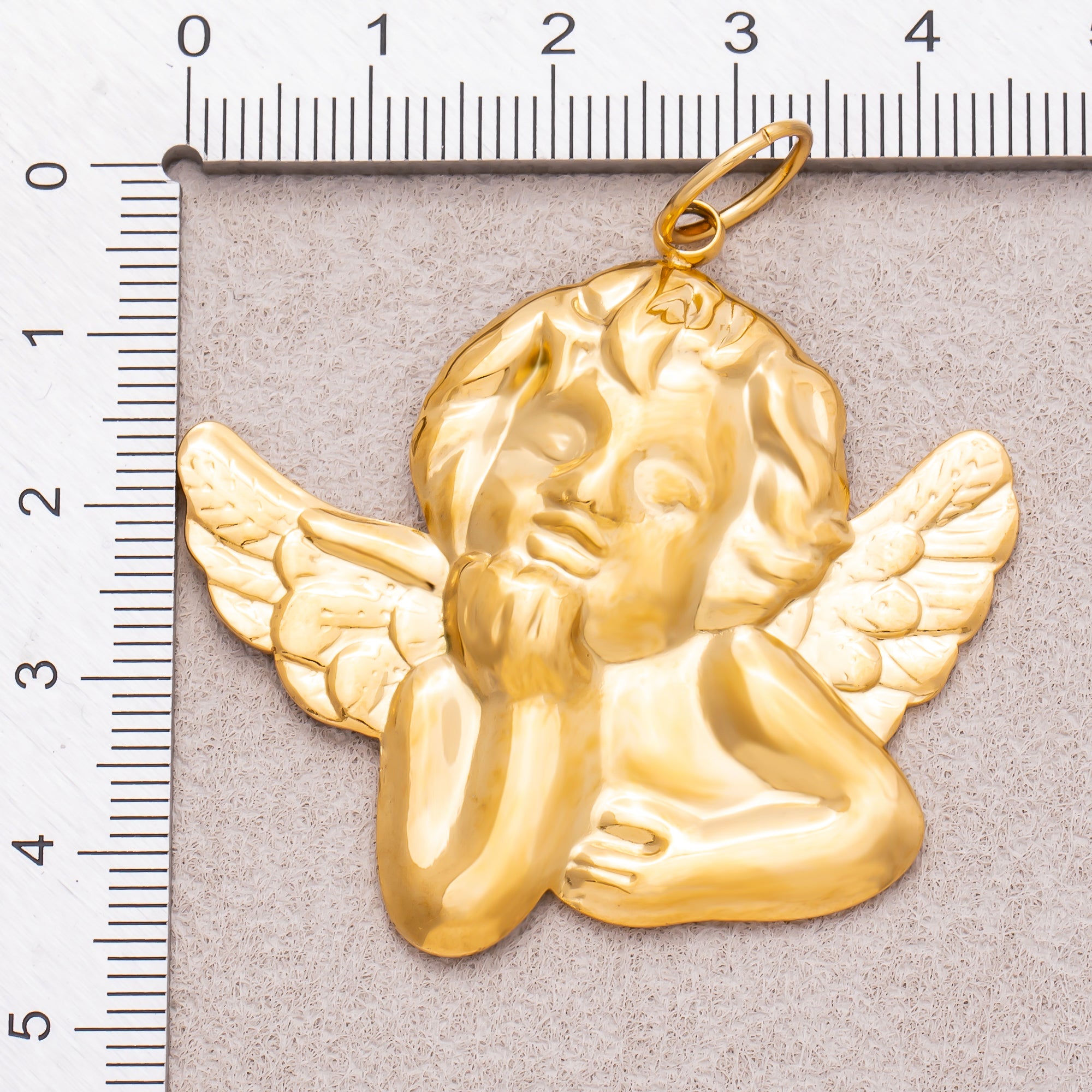 Gold PVD Stainless Steel Plain Baby Angel Religious Charm