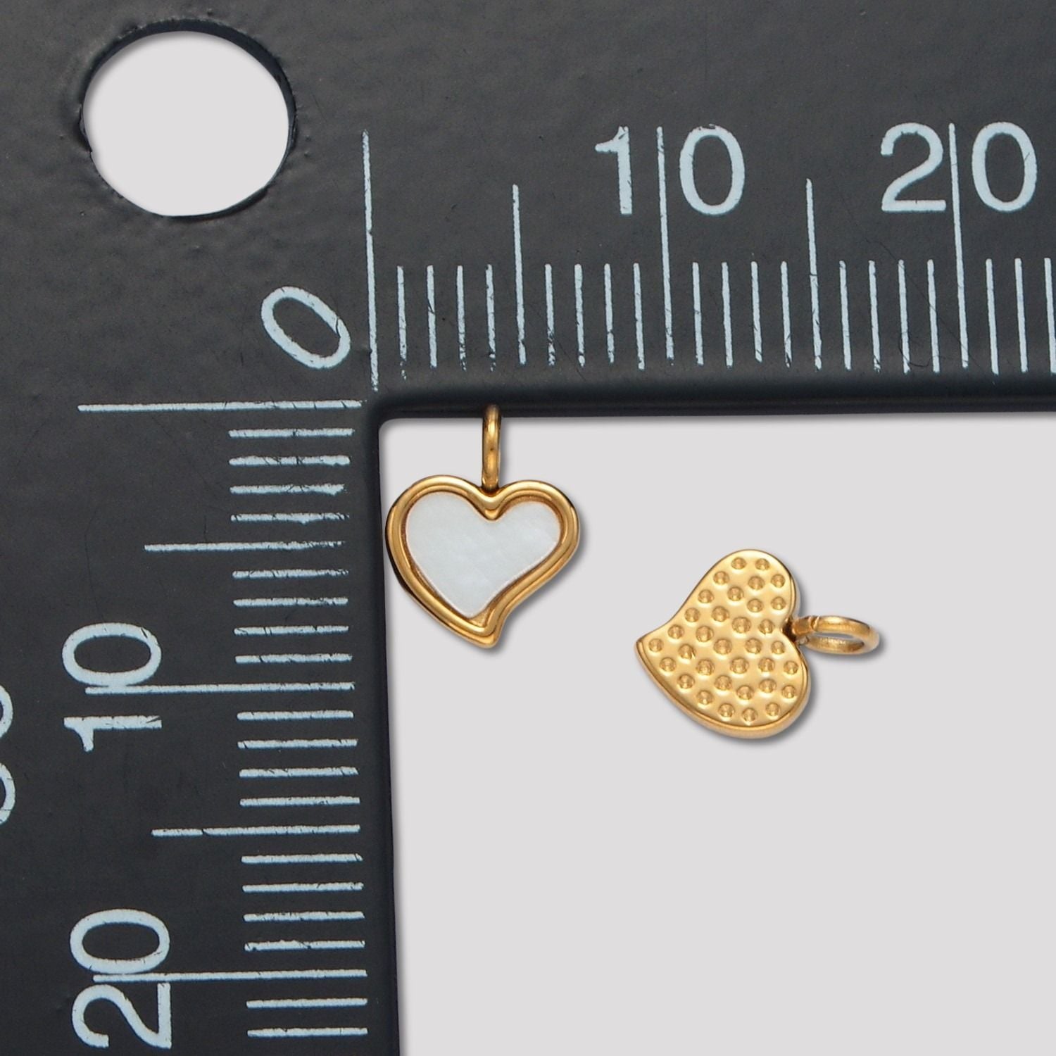 Launch Promo: 24K Gold PVD Stainless Steel Mother of Pearl Mini Irregular Love Heart Charm | Sold Each