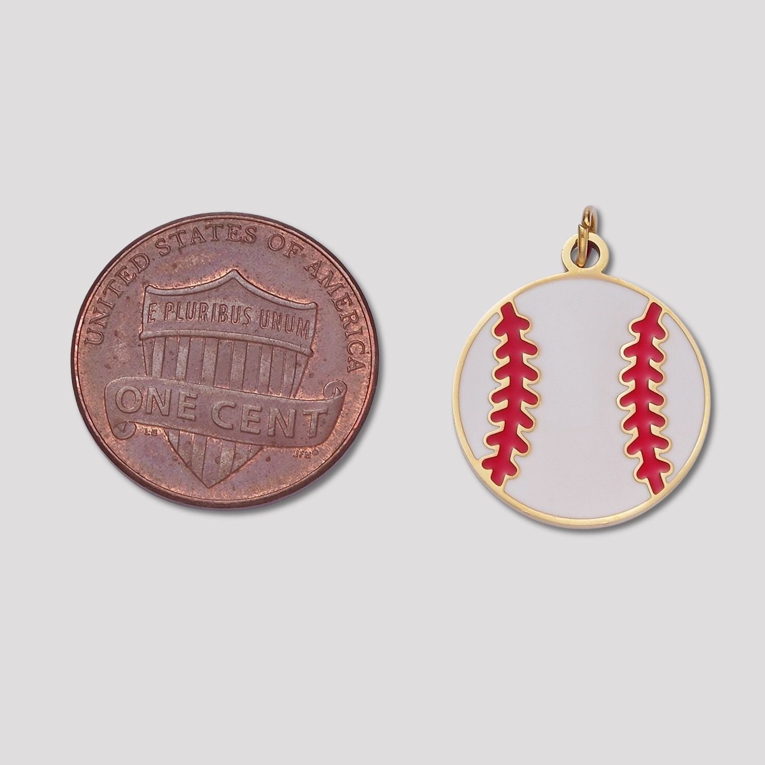 Launch Promo: 14K Gold PVD Stainless Steel Baseball Sport Enamel Charm | Sold Each
