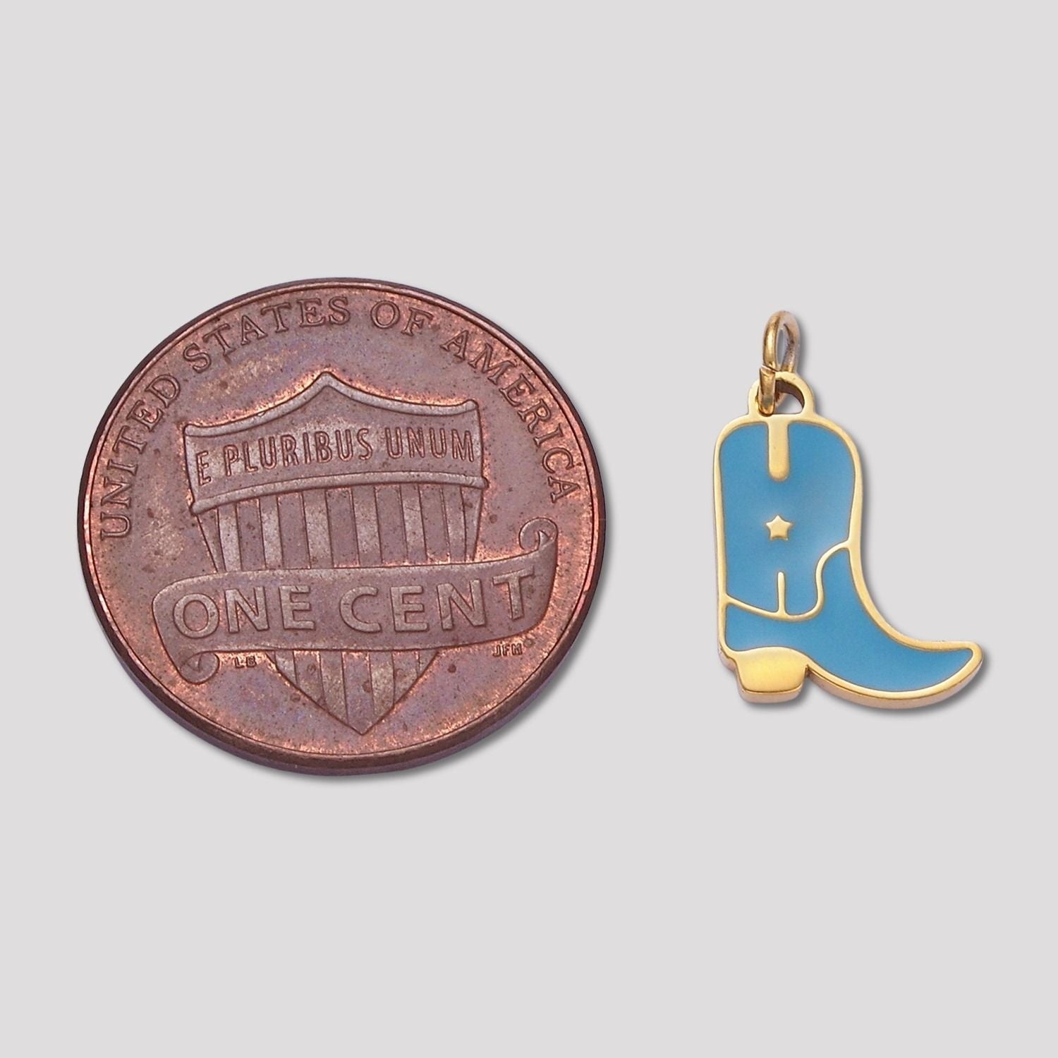 Launch Promo: 14K Gold PVD Stainless Steel Blue & Pink Star Boots Enamel Charm | Sold Each