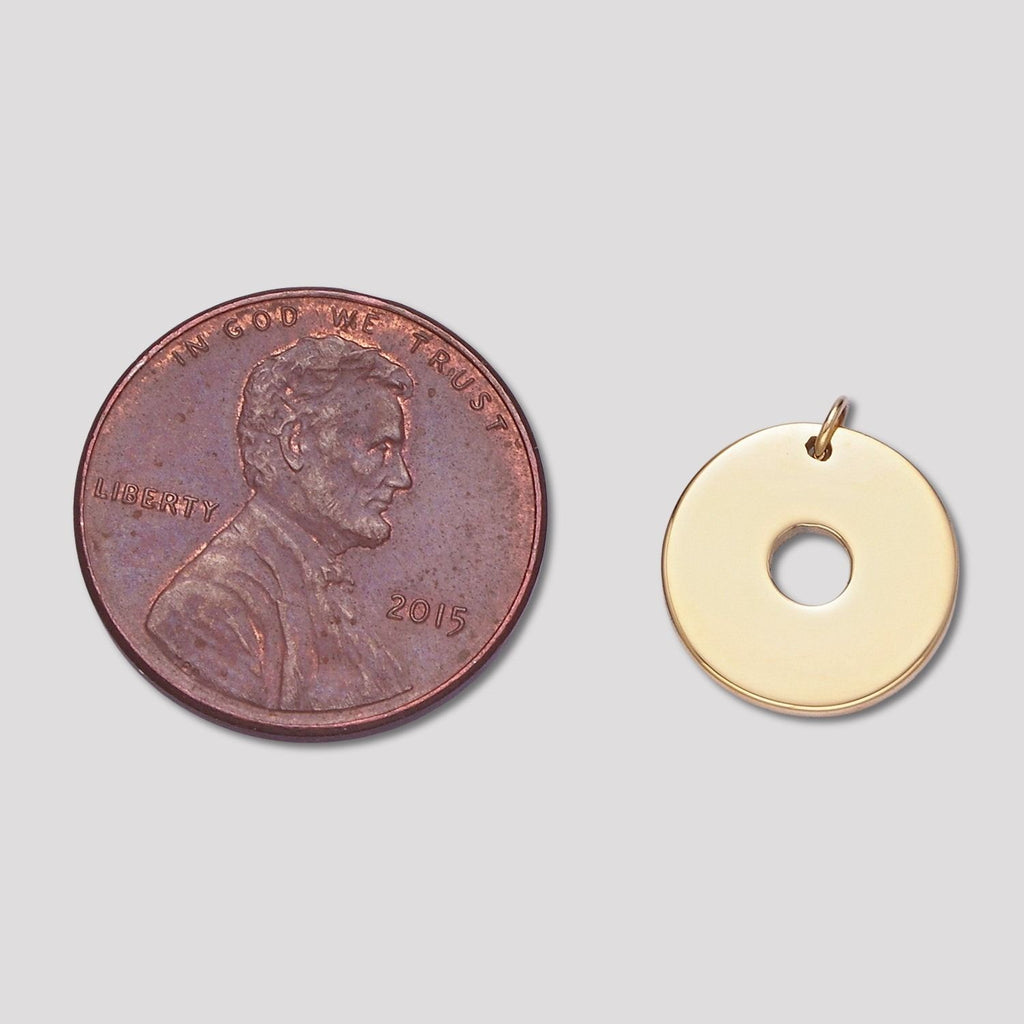 Launch Promo: 14K Gold PVD Stainless Steel Round Donut Medallion Charm | Sold Each