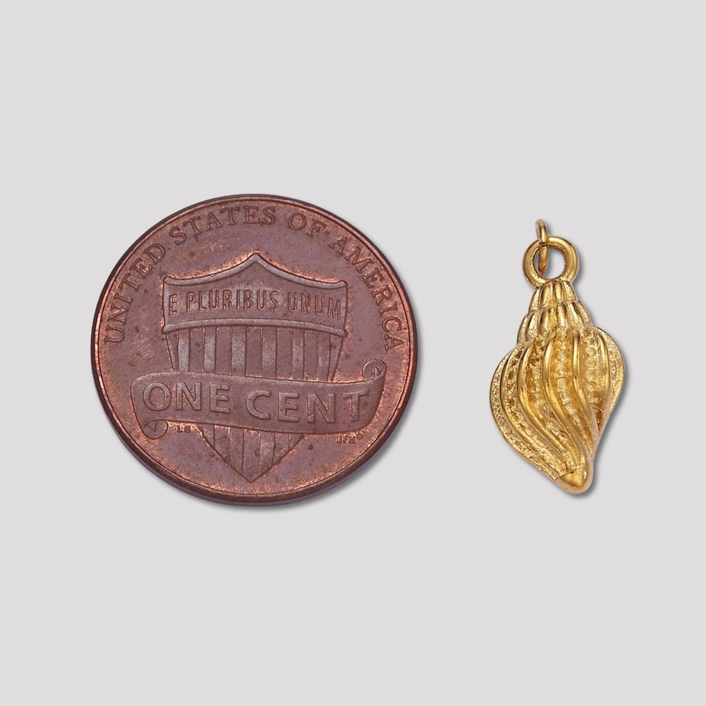 Launch Promo: 14K Gold PVD Stainless Steel Ocean Spiral Conch Shell Charm | Sold Each