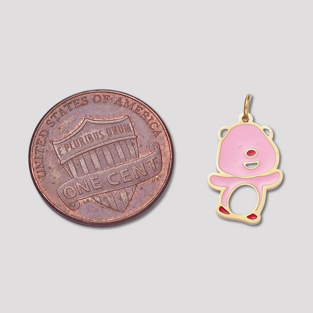 Launch Promo: 14K Gold PVD Stainless Steel Pink Beaver Enamel Animal Charm | Sold Each