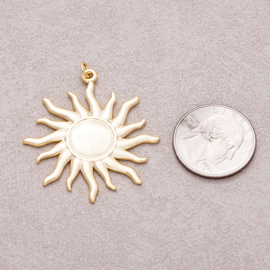 Gold PVD Stainless Steel Minimalist Celestial Sunburst Charm