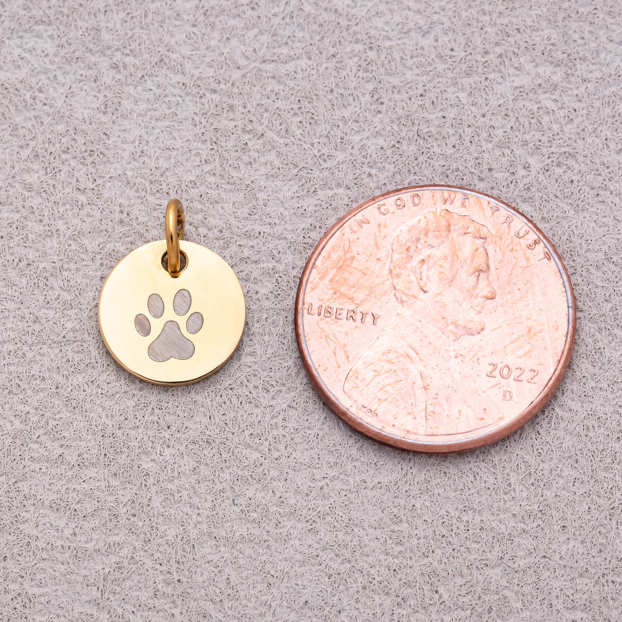 Gold PVD Stainless Steel Minimalist Nature Round Disc Medallion Charm