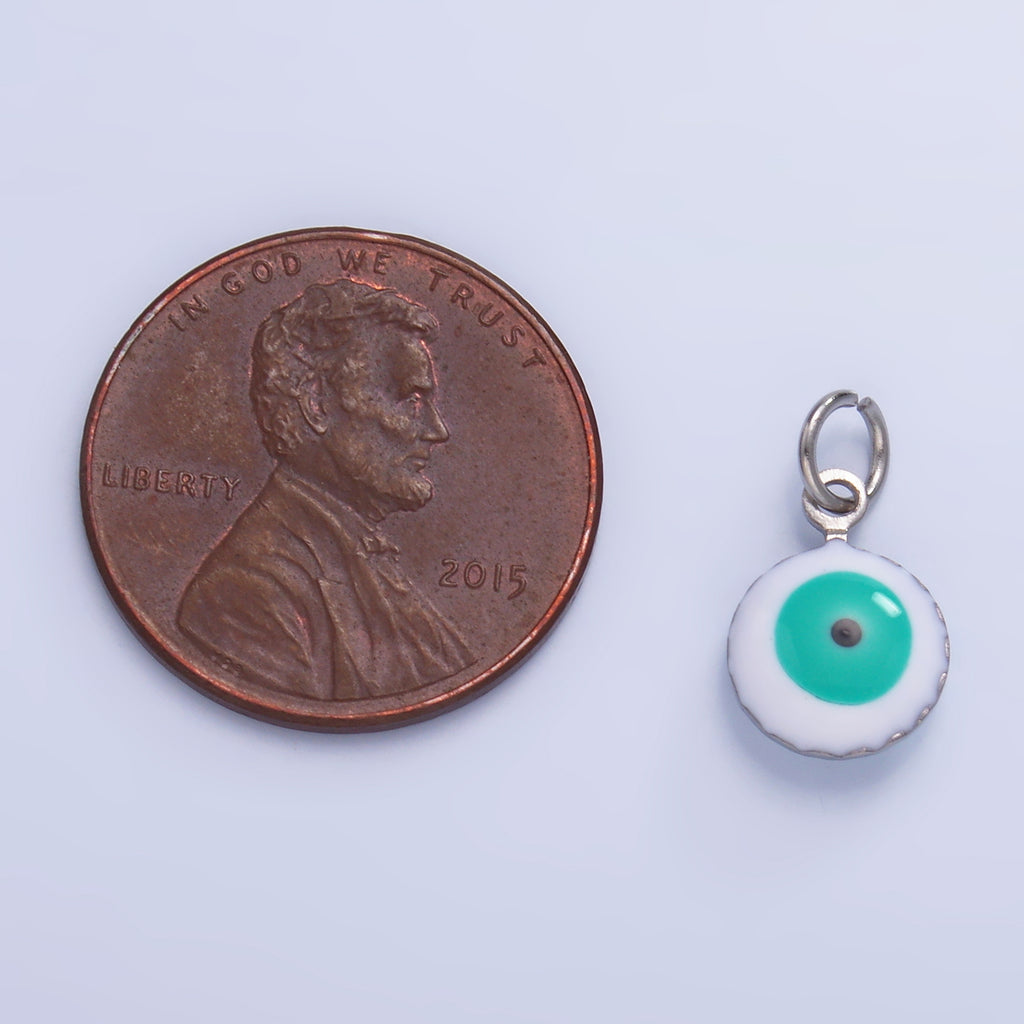Launch Promo: 24K Gold PVD Stainless Steel White Blue Evil Eye Charm | Sold Each
